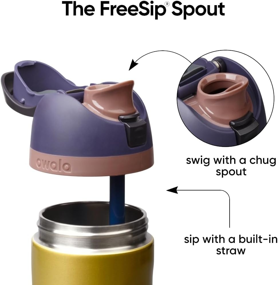 image:imageOwala FreeSip Stainless Steel Water Bottle 32 oz Round We GhostBold Move
