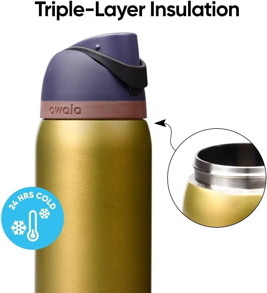 image:imageOwala FreeSip Stainless Steel Water Bottle 32 oz Round We GhostBold Move