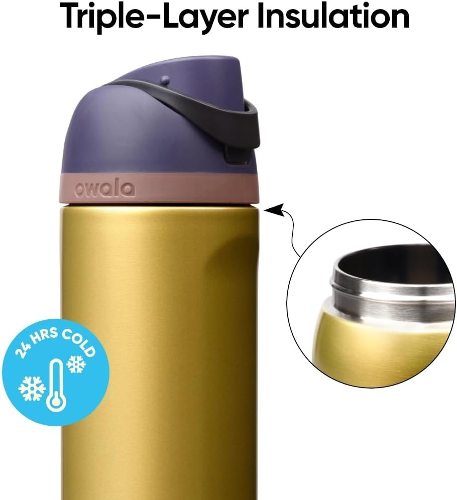 image:imageOwala FreeSip Stainless Steel Water Bottle 32 oz Round We GhostBold Move