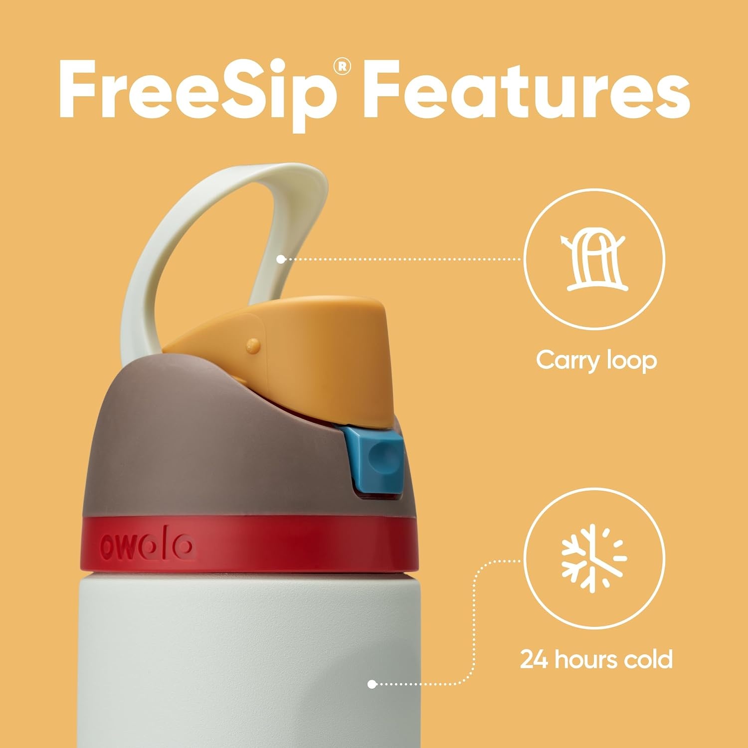 image:imageOwala FreeSip Stainless Steel Water Bottle 32 oz Round We GhostBoneyard