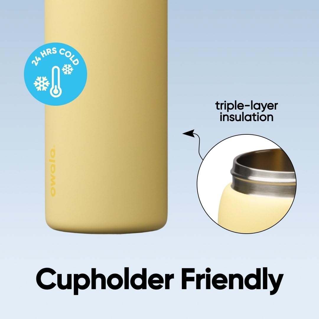 image:imageOwala FreeSip Stainless Steel Water Bottle 32 oz Round We GhostButter Half