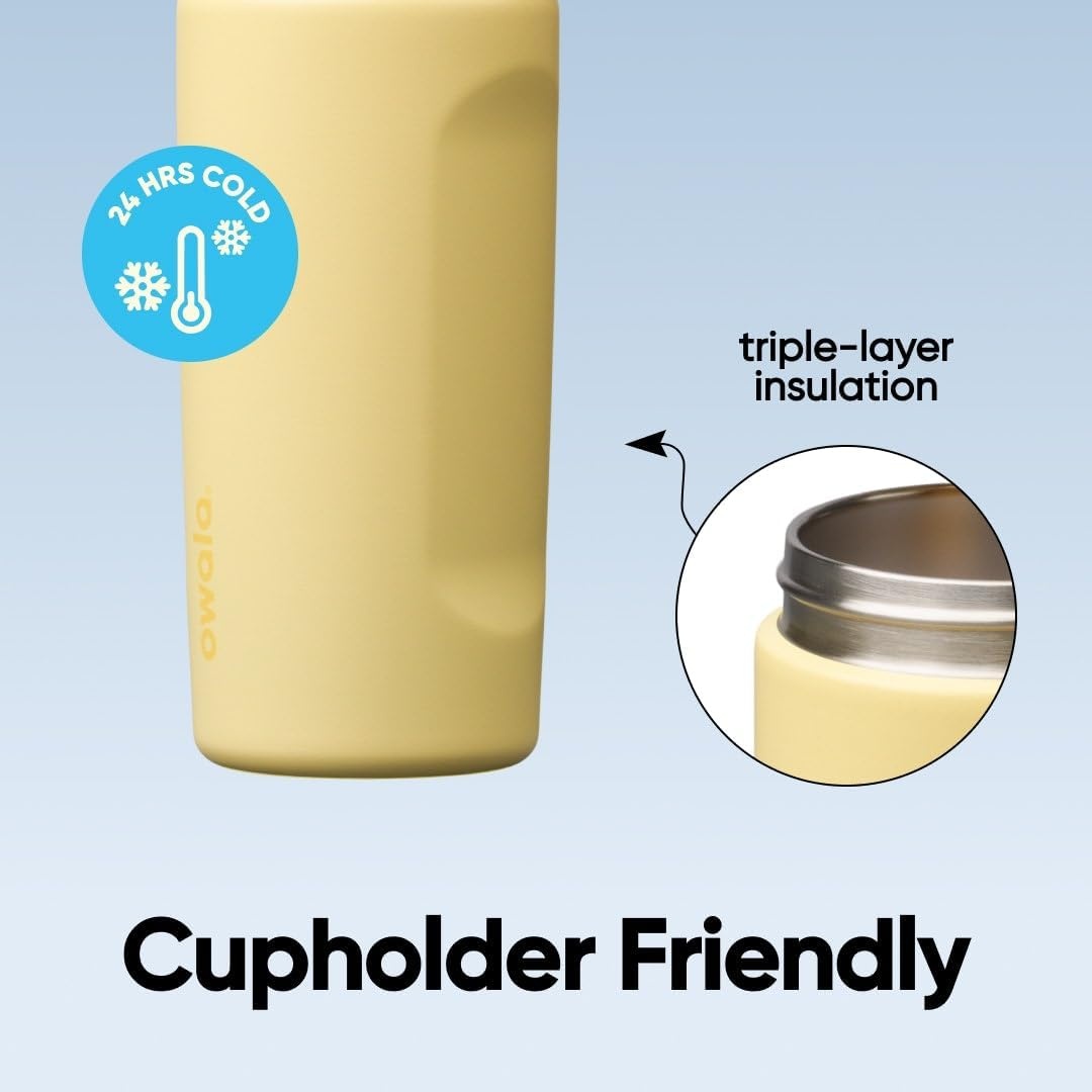 image:imageOwala FreeSip Stainless Steel Water Bottle 32 oz Round We GhostButter Half