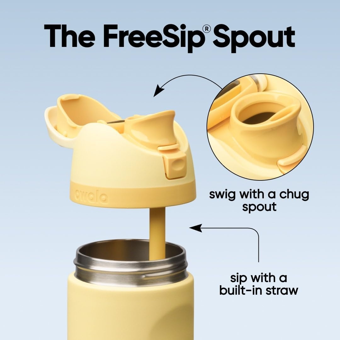 image:imageOwala FreeSip Stainless Steel Water Bottle 32 oz Round We GhostButter Half