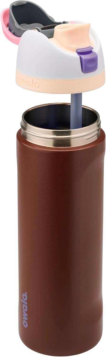 image:imageOwala FreeSip Stainless Steel Water Bottle 32 oz Round We GhostCranberry Parade