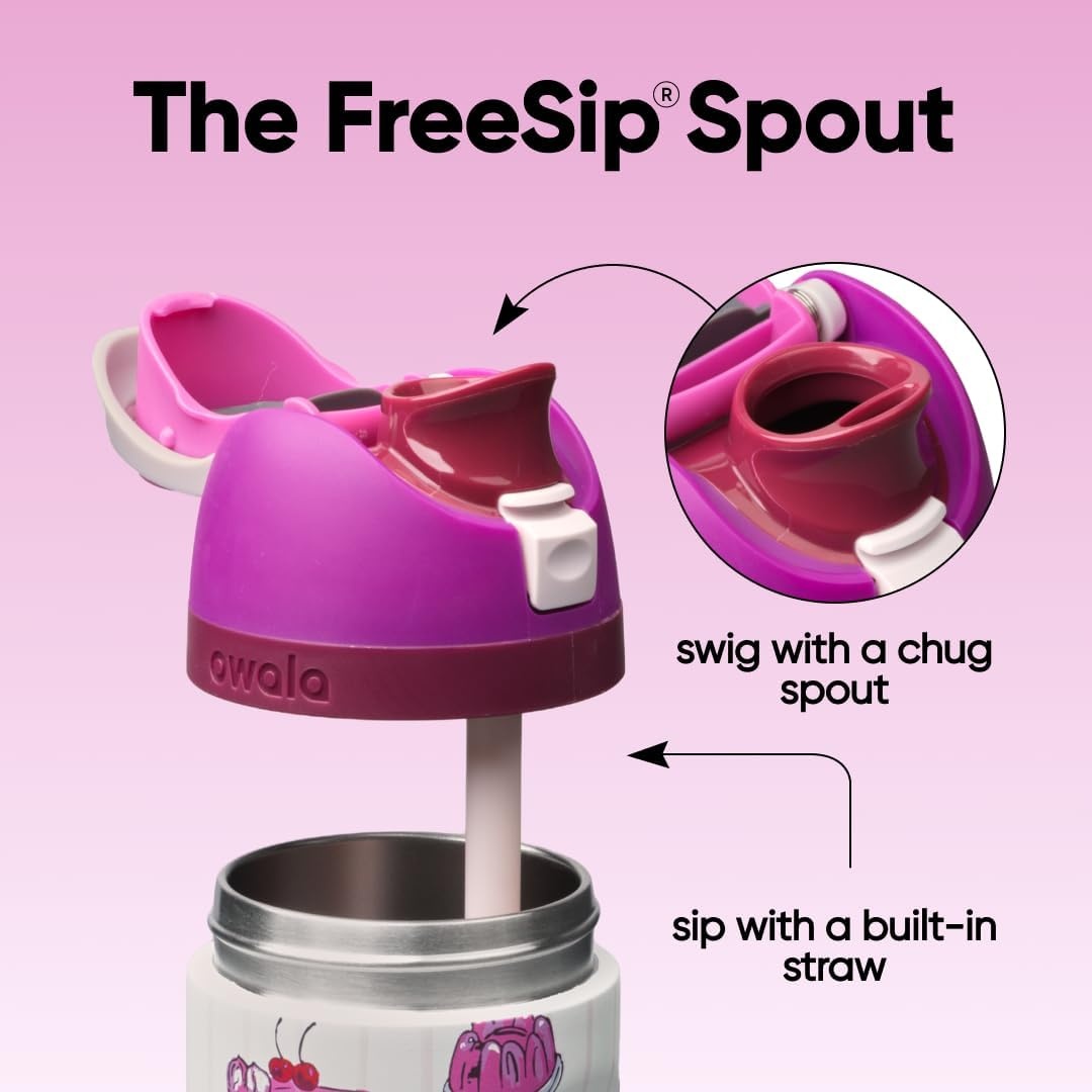 image:imageOwala FreeSip Stainless Steel Water Bottle 32 oz Round We GhostDelectable Delights