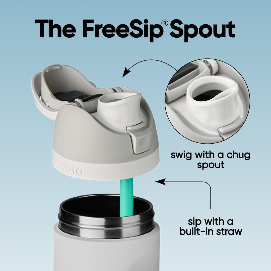 image:imageOwala FreeSip Stainless Steel Water Bottle 32 oz Round We GhostDenim
