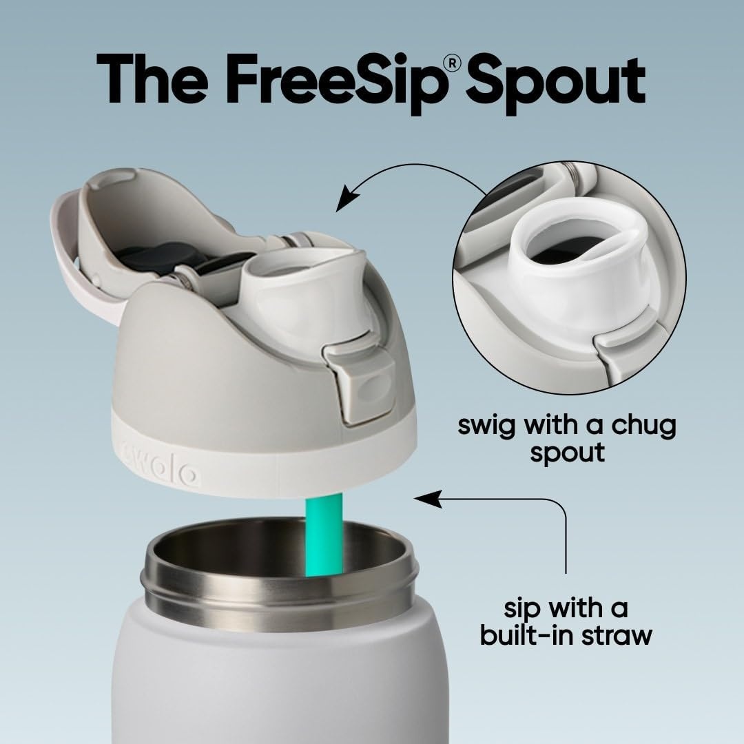image:imageOwala FreeSip Stainless Steel Water Bottle 32 oz Round We GhostDenim