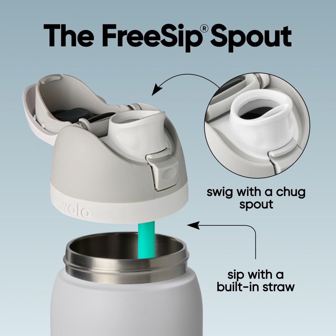 image:imageOwala FreeSip Stainless Steel Water Bottle 32 oz Round We GhostDenim