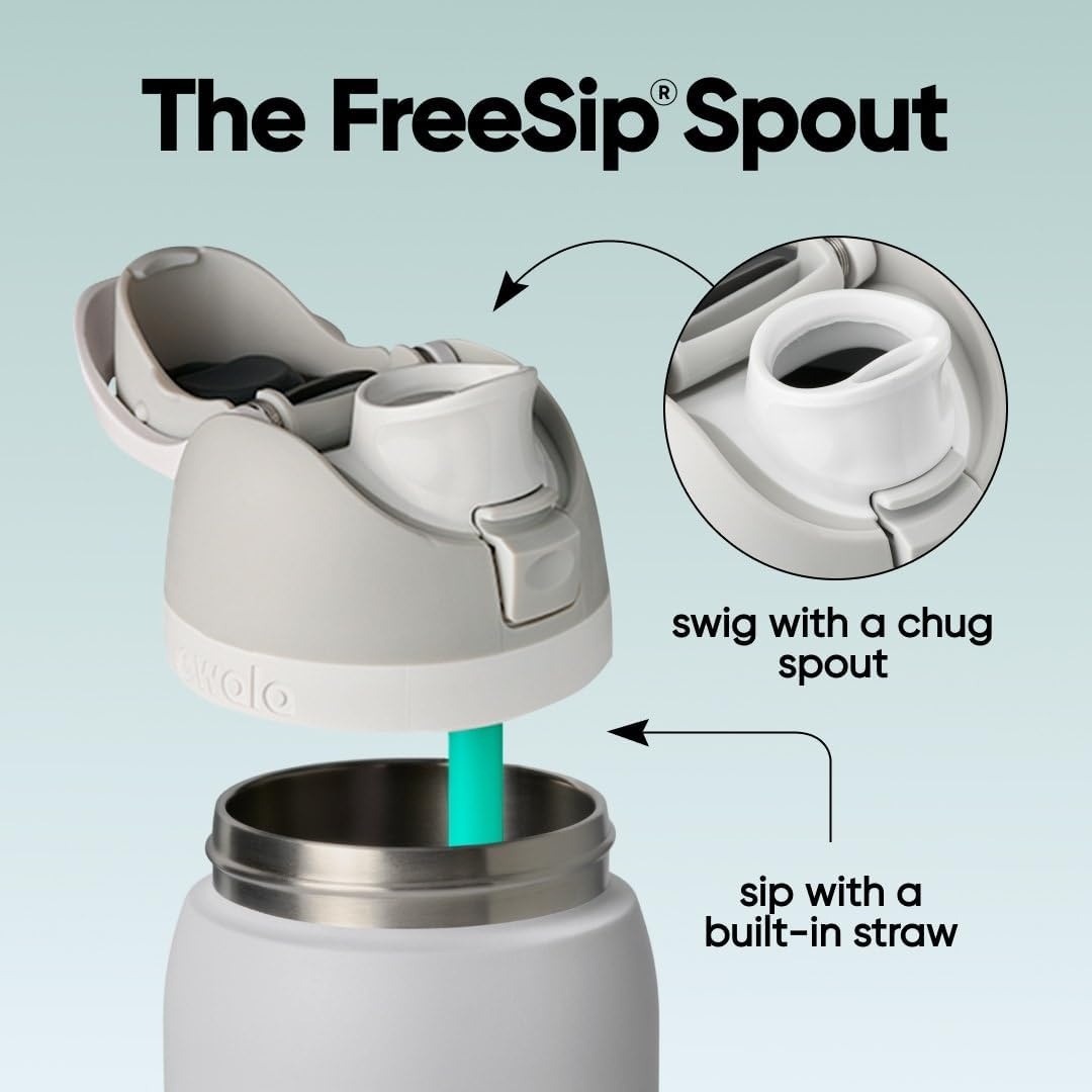 image:imageOwala FreeSip Stainless Steel Water Bottle 32 oz Round We GhostFoggy Tide