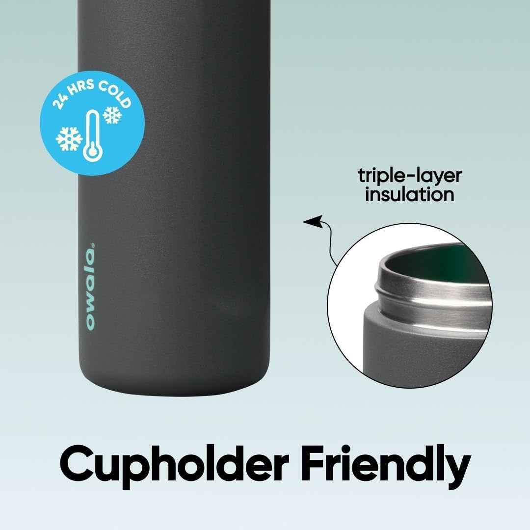 image:imageOwala FreeSip Stainless Steel Water Bottle 32 oz Round We GhostFoggy Tide