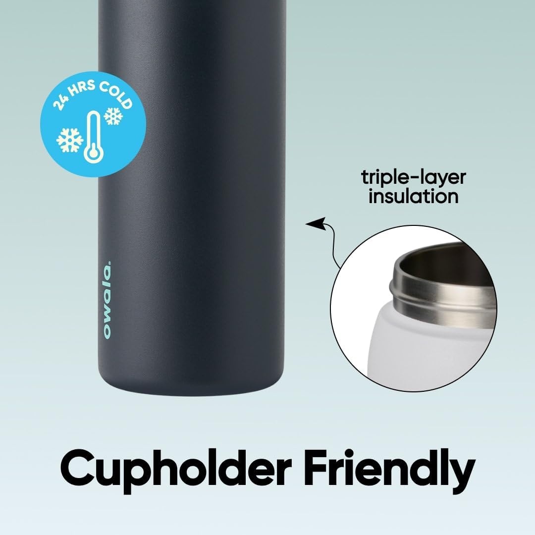 image:imageOwala FreeSip Stainless Steel Water Bottle 32 oz Round We GhostFoggy Tide
