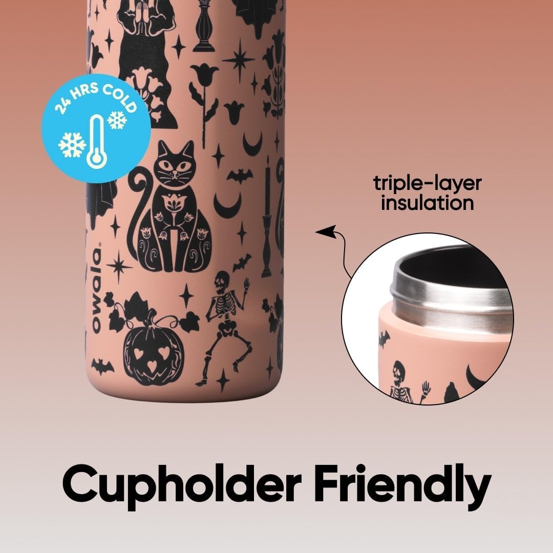 image:imageOwala FreeSip Stainless Steel Water Bottle 32 oz Round We GhostFright and Delight