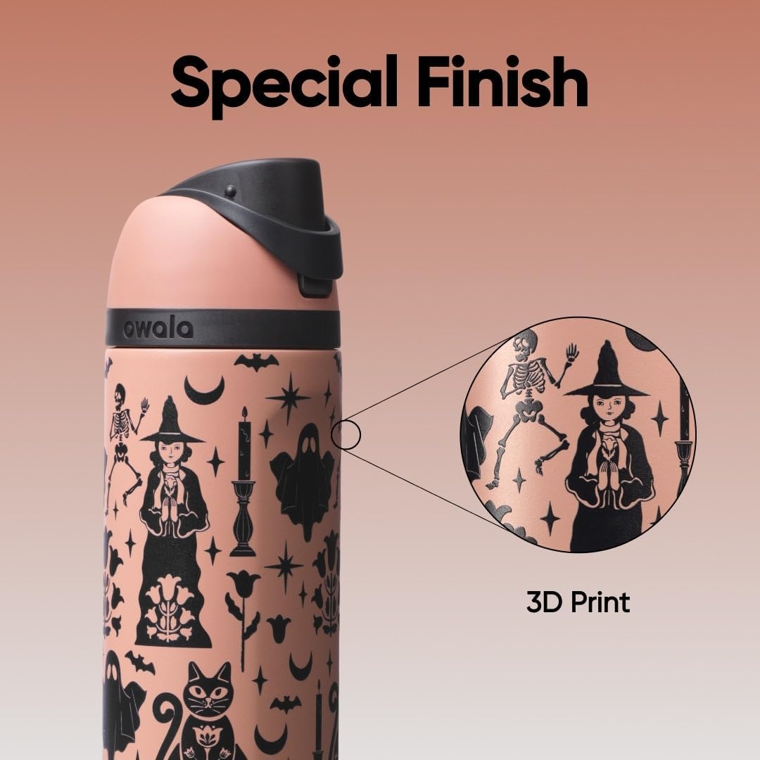 image:imageOwala FreeSip Stainless Steel Water Bottle 32 oz Round We GhostFright and Delight