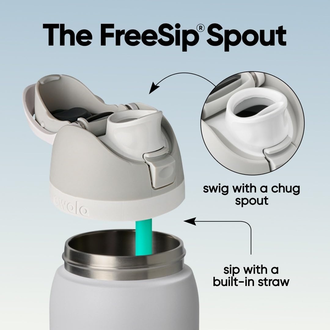 image:imageOwala FreeSip Stainless Steel Water Bottle 32 oz Round We GhostIced Breeze