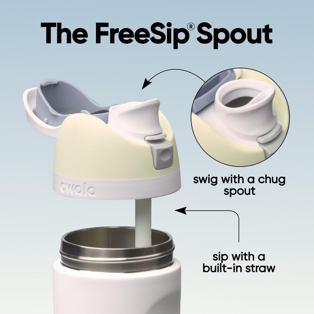 image:imageOwala FreeSip Stainless Steel Water Bottle 32 oz Round We GhostIced Breeze