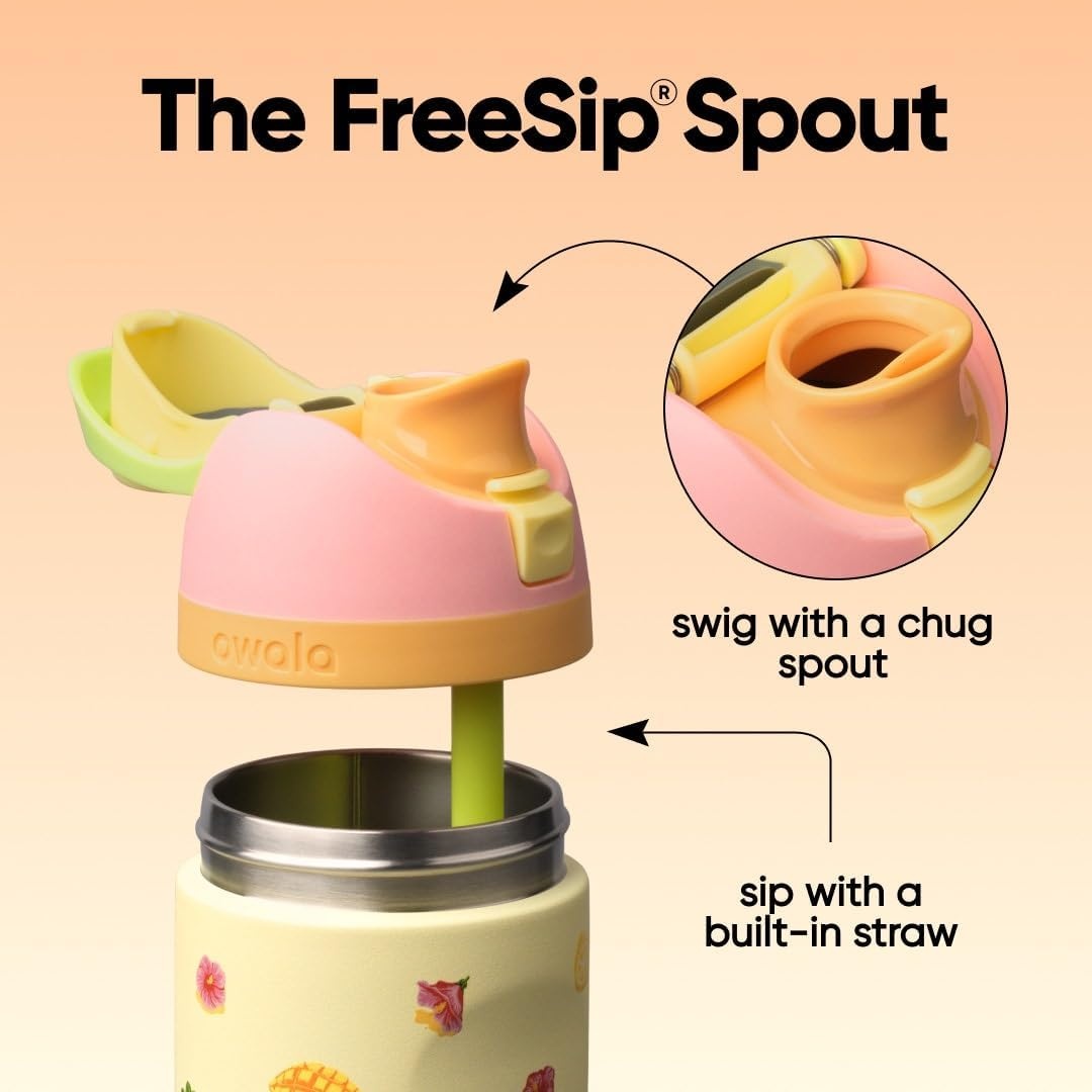 image:imageOwala FreeSip Stainless Steel Water Bottle 32 oz Round We GhostJust Ripe Fruit