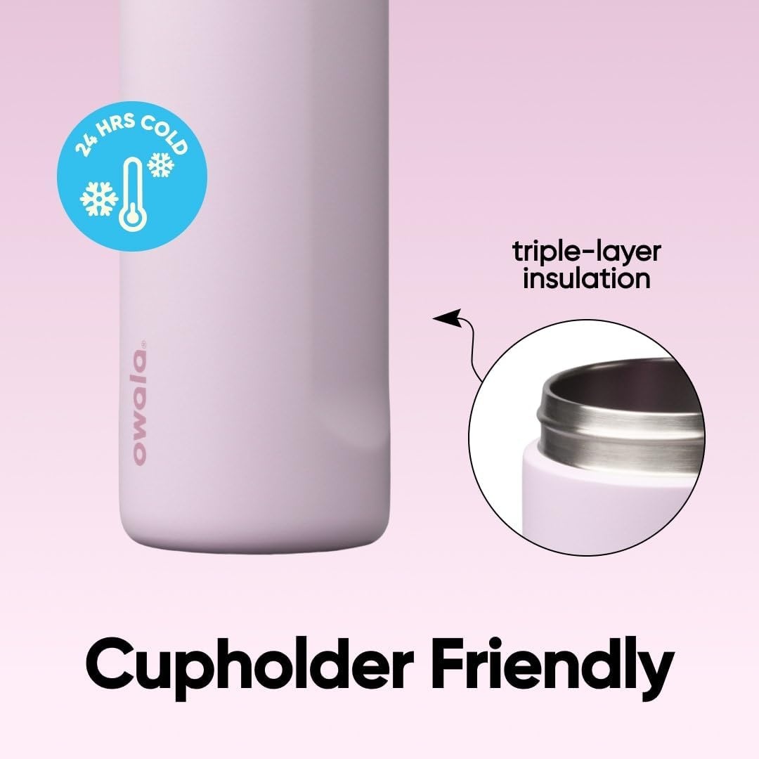 image:imageOwala FreeSip Stainless Steel Water Bottle 32 oz Round We GhostLilac You A Lot