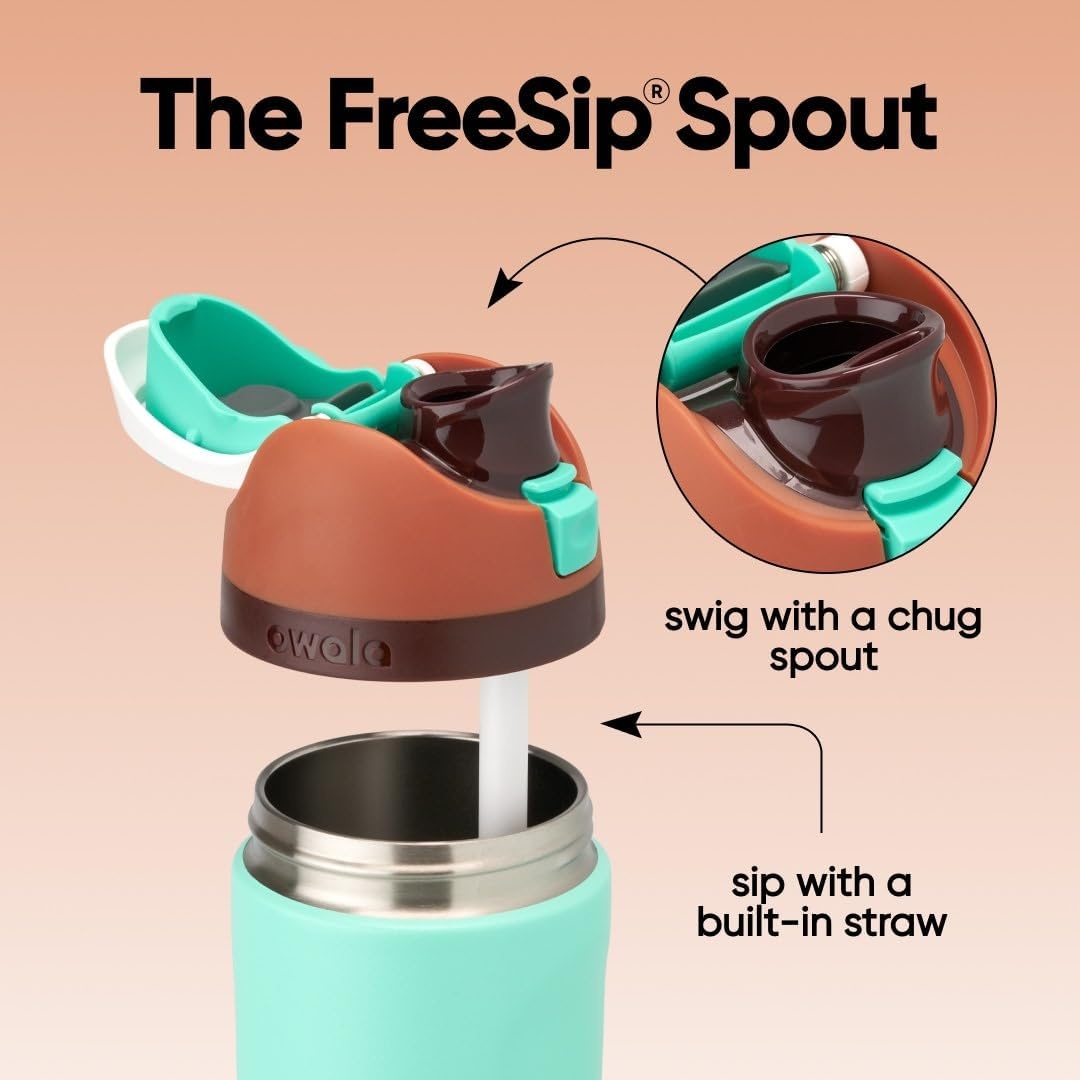 image:imageOwala FreeSip Stainless Steel Water Bottle 32 oz Round We GhostMint Chocolate Chip