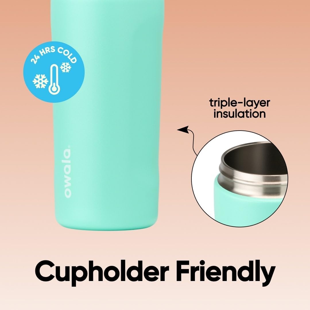 image:imageOwala FreeSip Stainless Steel Water Bottle 32 oz Round We GhostMint Chocolate Chip