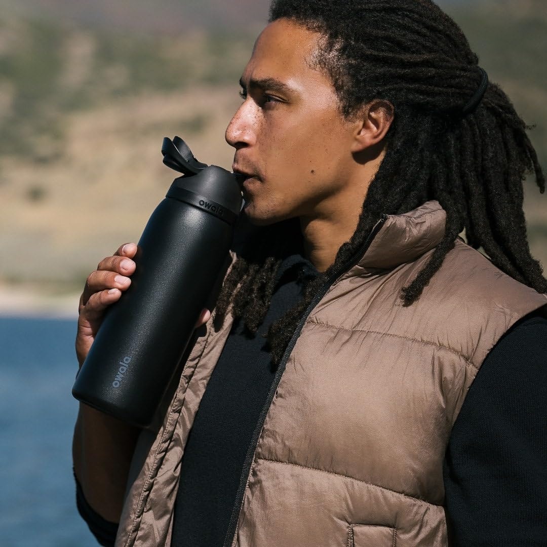 image:imageOwala FreeSip Stainless Steel Water Bottle 32 oz Round We GhostNight Safari