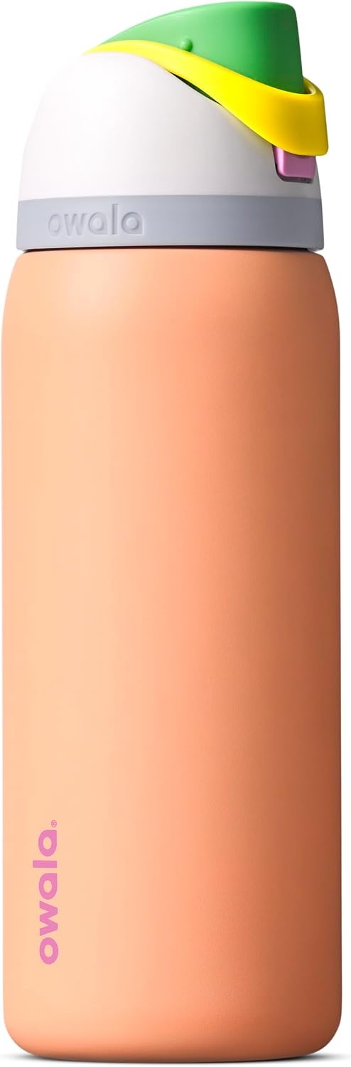 image:imageOwala FreeSip Stainless Steel Water Bottle 32 oz Round We GhostPeachy Keen