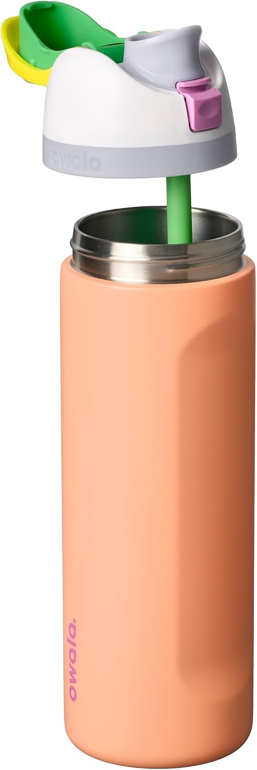 image:imageOwala FreeSip Stainless Steel Water Bottle 32 oz Round We GhostPeachy Keen