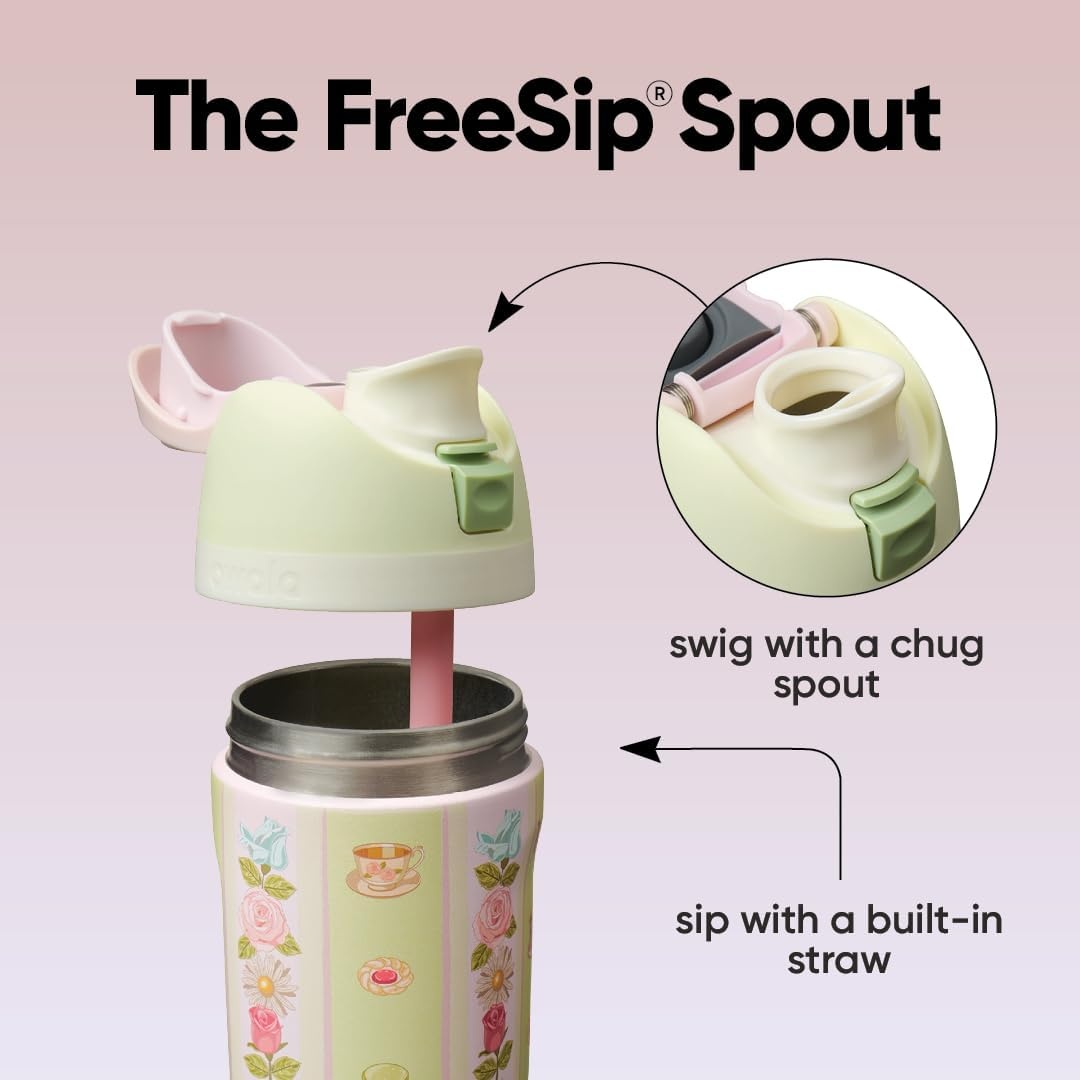 image:imageOwala FreeSip Stainless Steel Water Bottle 32 oz Round We GhostPretty Polite