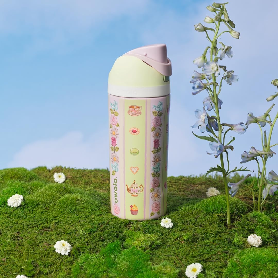 image:imageOwala FreeSip Stainless Steel Water Bottle 32 oz Round We GhostPretty Polite