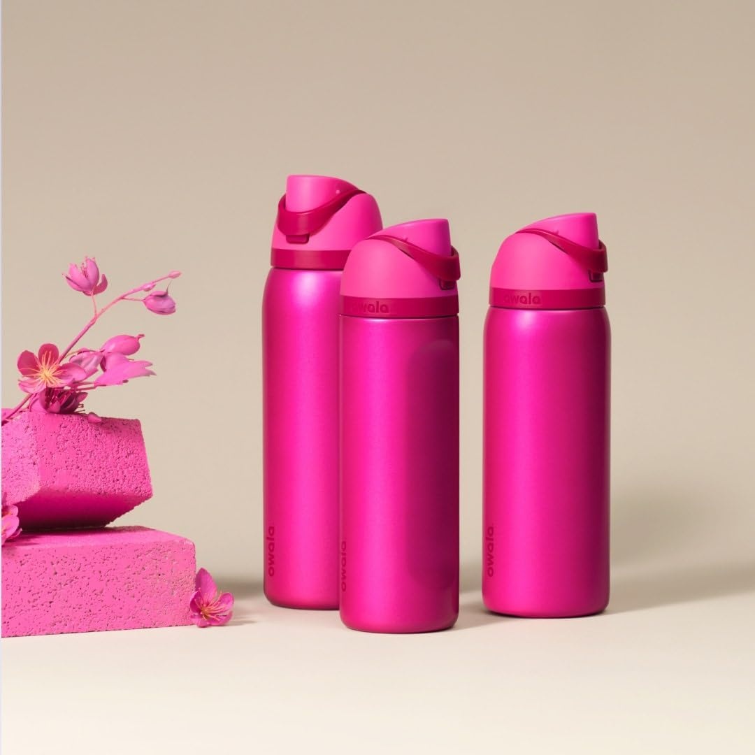 image:imageOwala FreeSip Stainless Steel Water Bottle 32 oz Round We GhostRead My Lips
