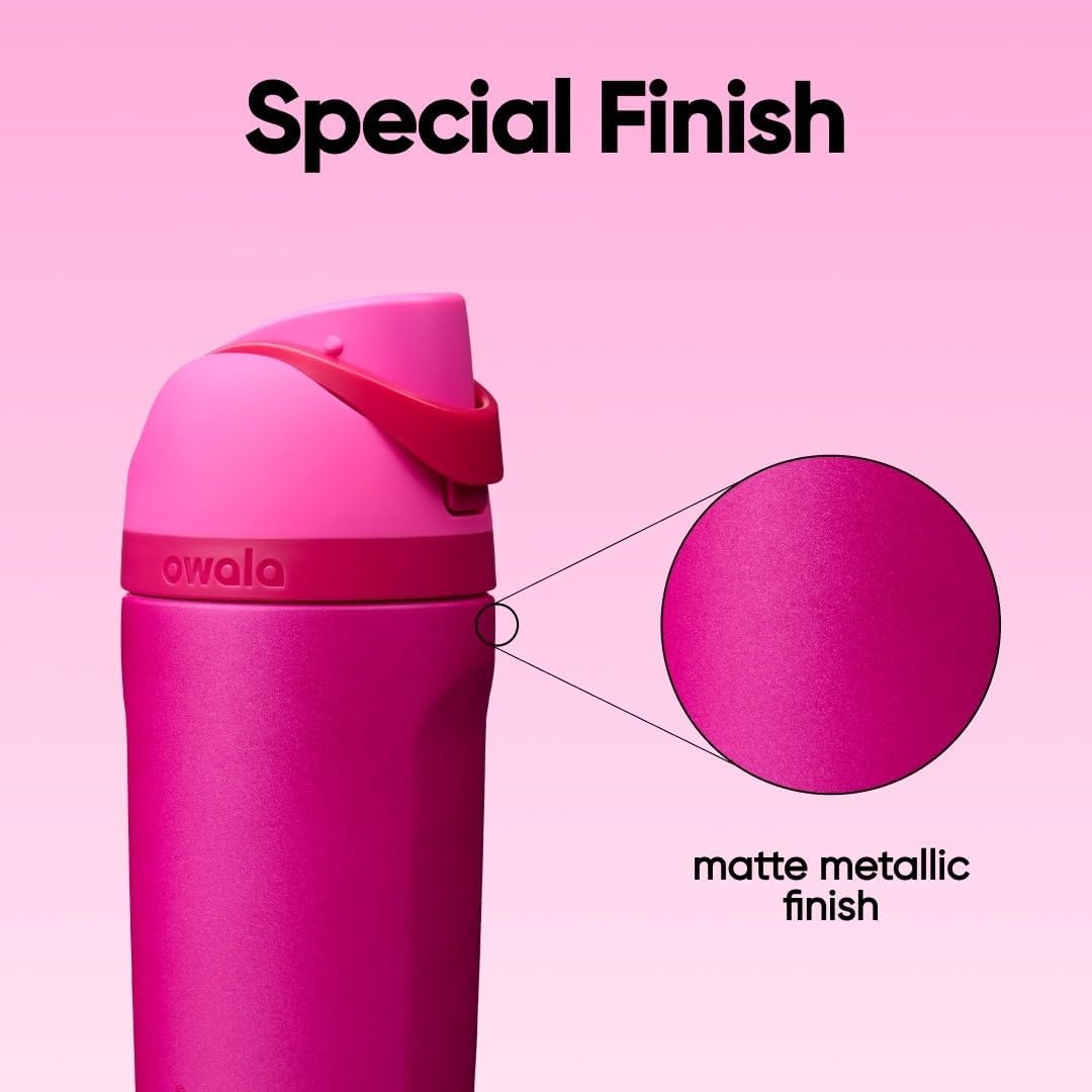 image:imageOwala FreeSip Stainless Steel Water Bottle 32 oz Round We GhostRead My Lips