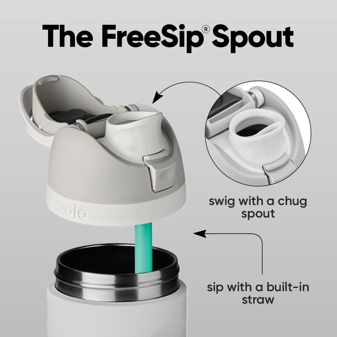 image:imageOwala FreeSip Stainless Steel Water Bottle 32 oz Round We GhostSugar High