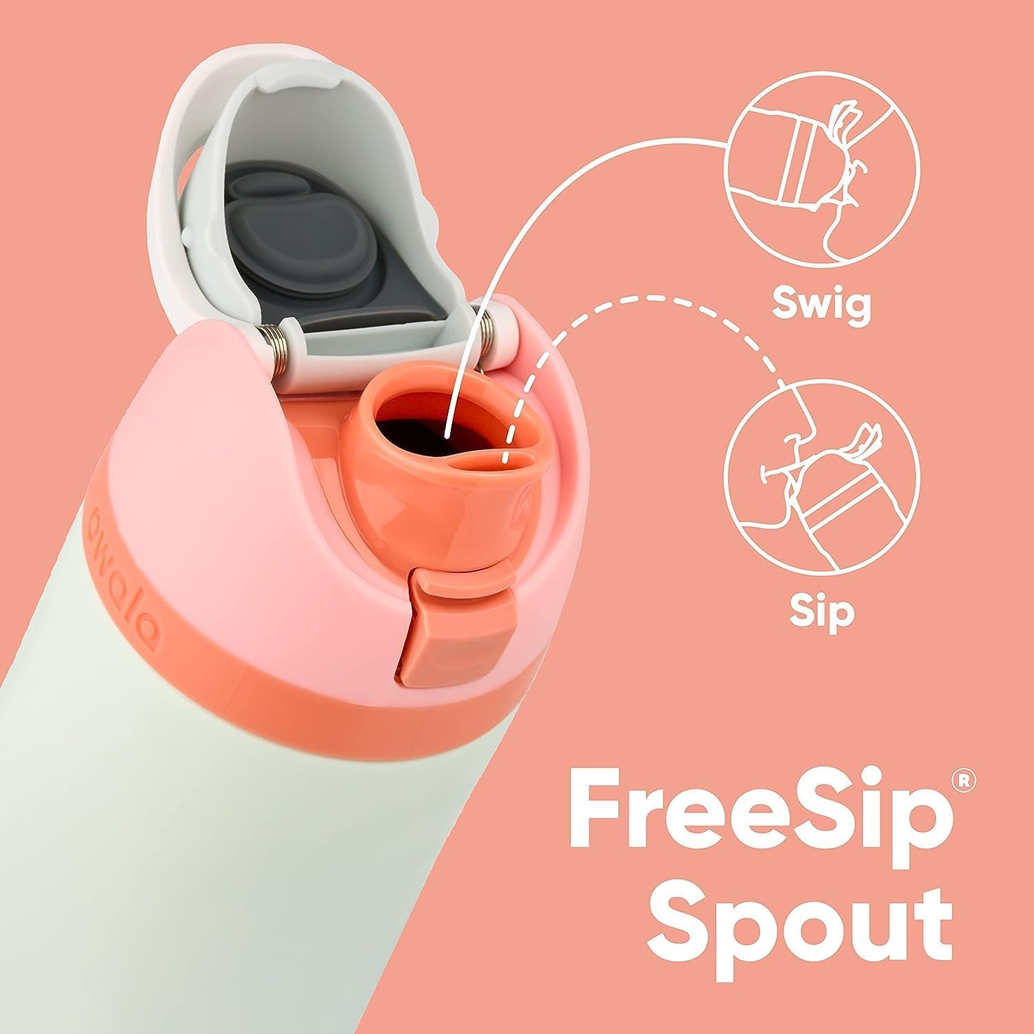 image:imageOwala FreeSip Stainless Steel Water Bottle 32 oz Round We GhostSurfs Edge