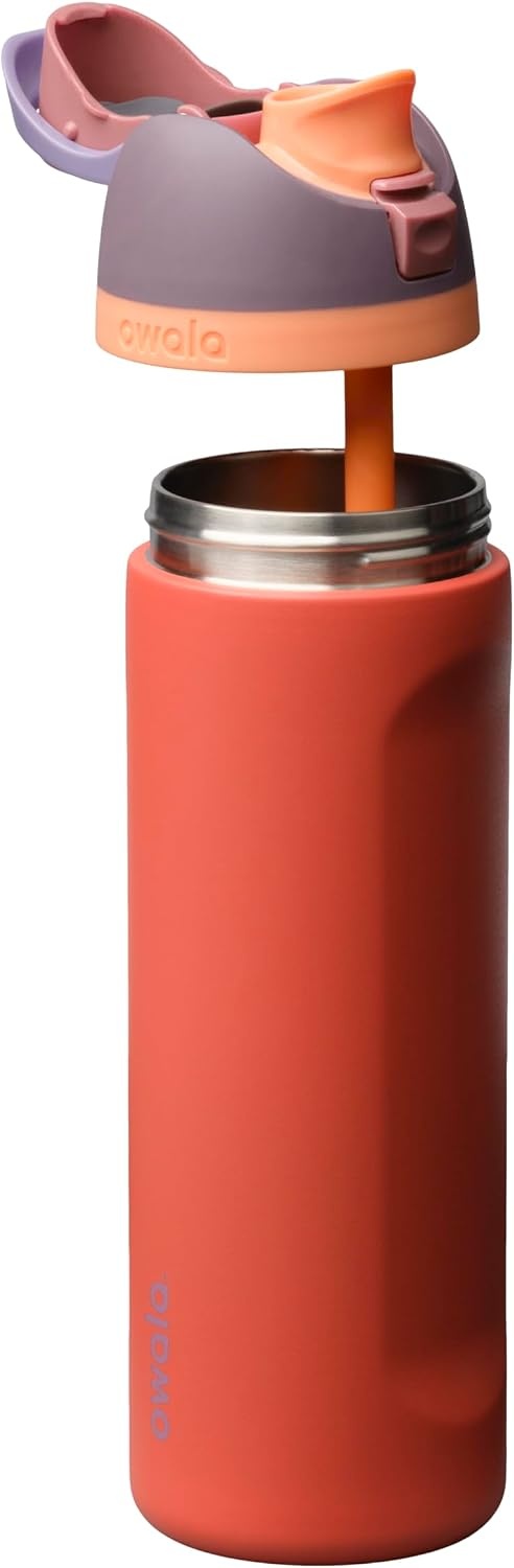 image:imageOwala FreeSip Stainless Steel Water Bottle 32 oz Round We GhostTerracotta Sunset
