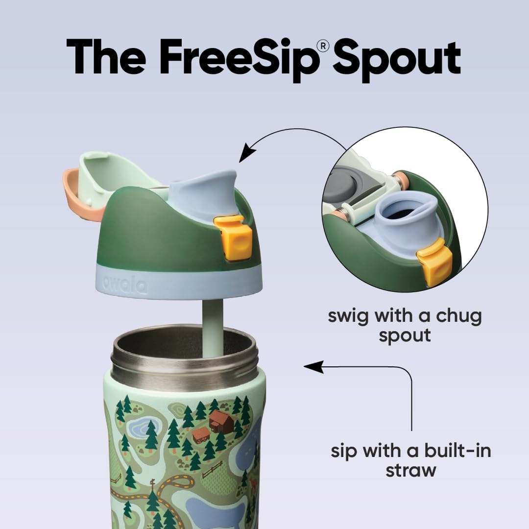 image:imageOwala FreeSip Stainless Steel Water Bottle 32 oz Round We GhostTrail On