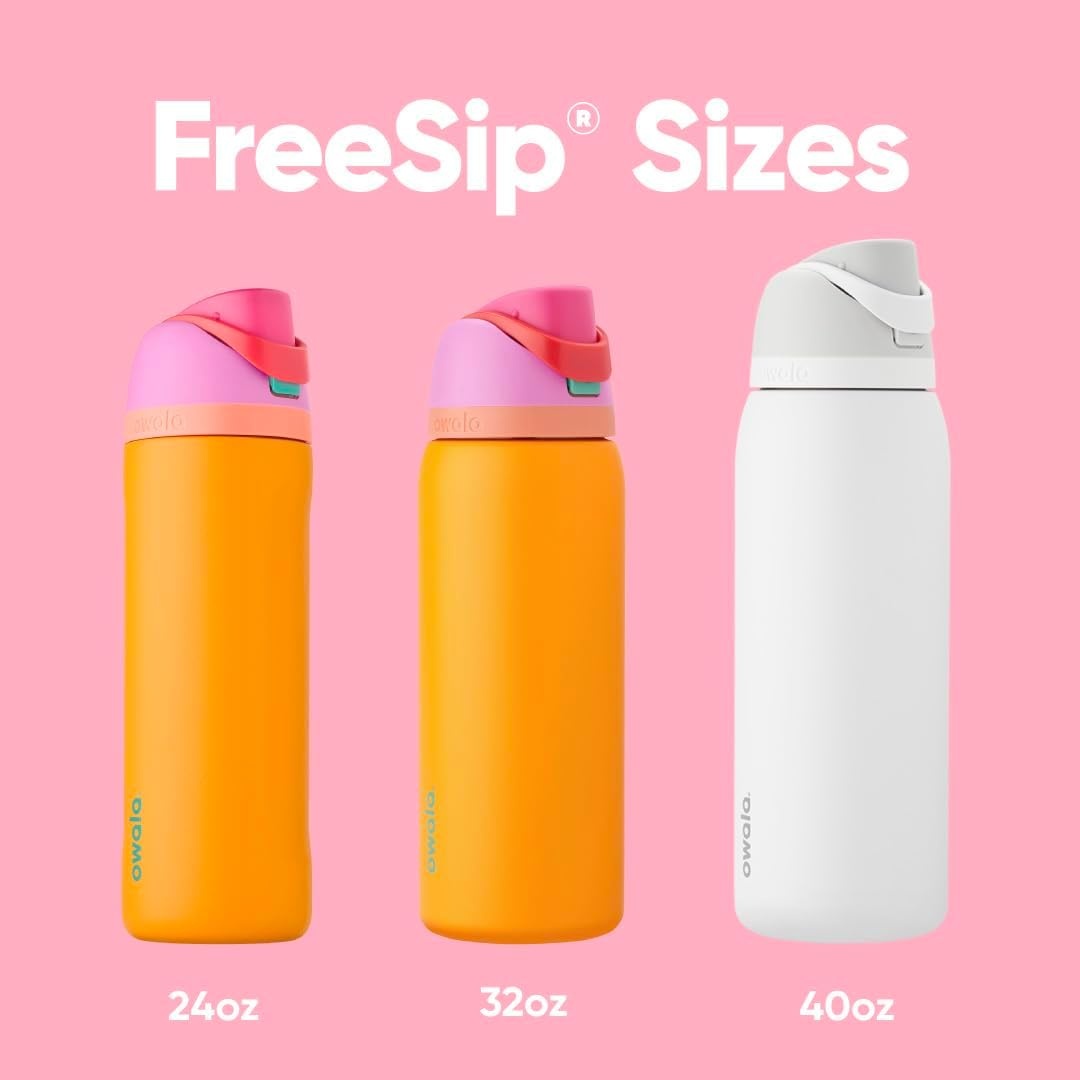 image:imageOwala FreeSip Stainless Steel Water Bottle 32 oz Round We GhostTropical