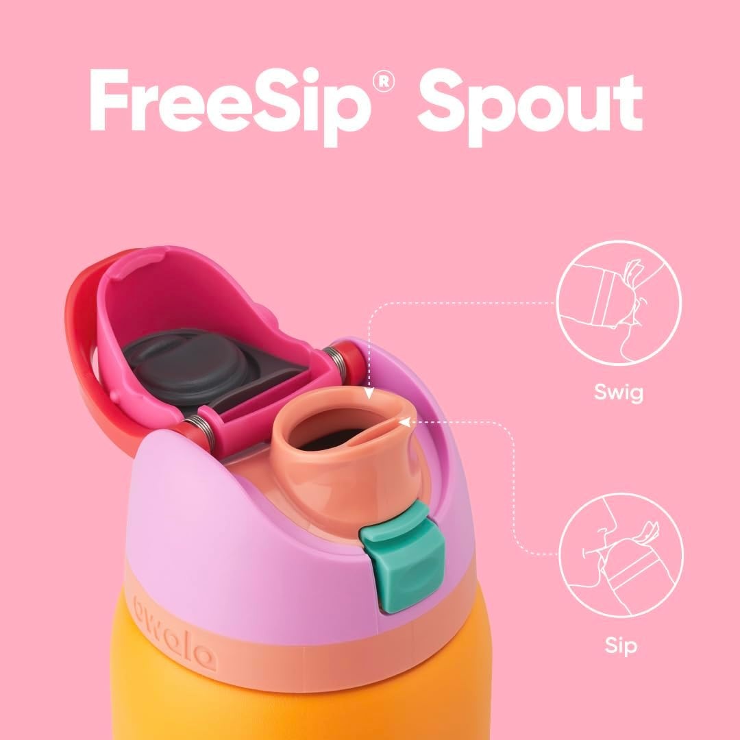 image:imageOwala FreeSip Stainless Steel Water Bottle 32 oz Round We GhostTropical