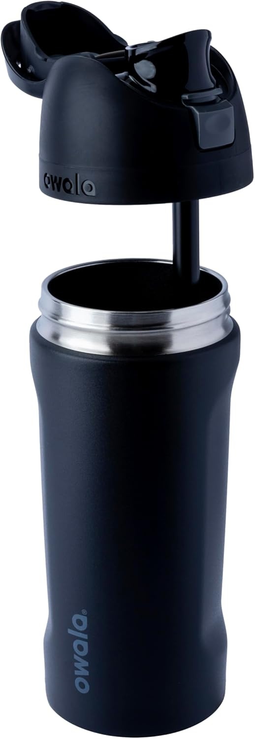 image:imageOwala FreeSip Stainless Steel Water Bottle 32 oz Round We GhostVery Very Dark