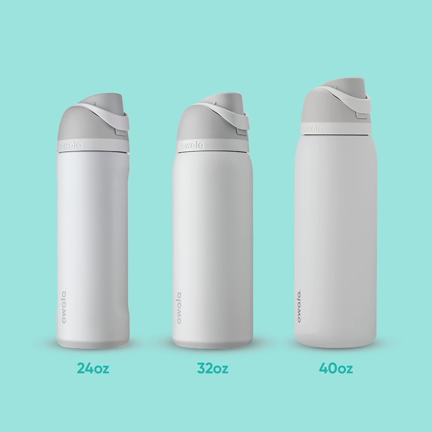 image:imageOwala FreeSip Stainless Steel Water Bottle 32 oz Round We GhostVery Very Dark