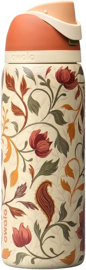image:imageOwala FreeSip Stainless Steel Water Bottle 32 oz Round We GhostWoodland Boho