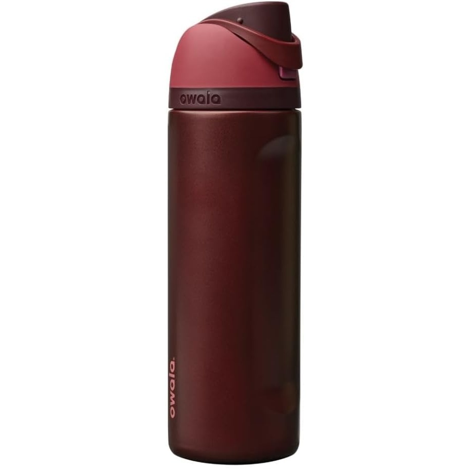 image:imageOwala FreeSip Stainless Steel Water Bottle 32 oz Round We GhostBlack Cherry