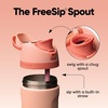 Owala FreeSip Stainless Steel Water Bottle 32 oz Round We Ghost(Peach of Mind)