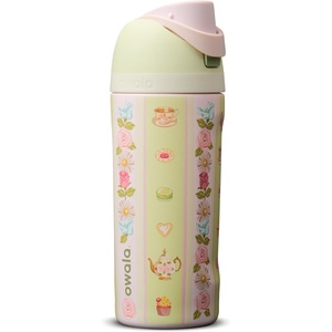 Owala FreeSip Stainless Steel Water Bottle 32 oz Round We Ghost(Pretty Polite)