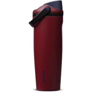 Owala FreeSip Sway Stainless Steel Insulated Tumbler with Straw, Burgundy Bay, 30 oz