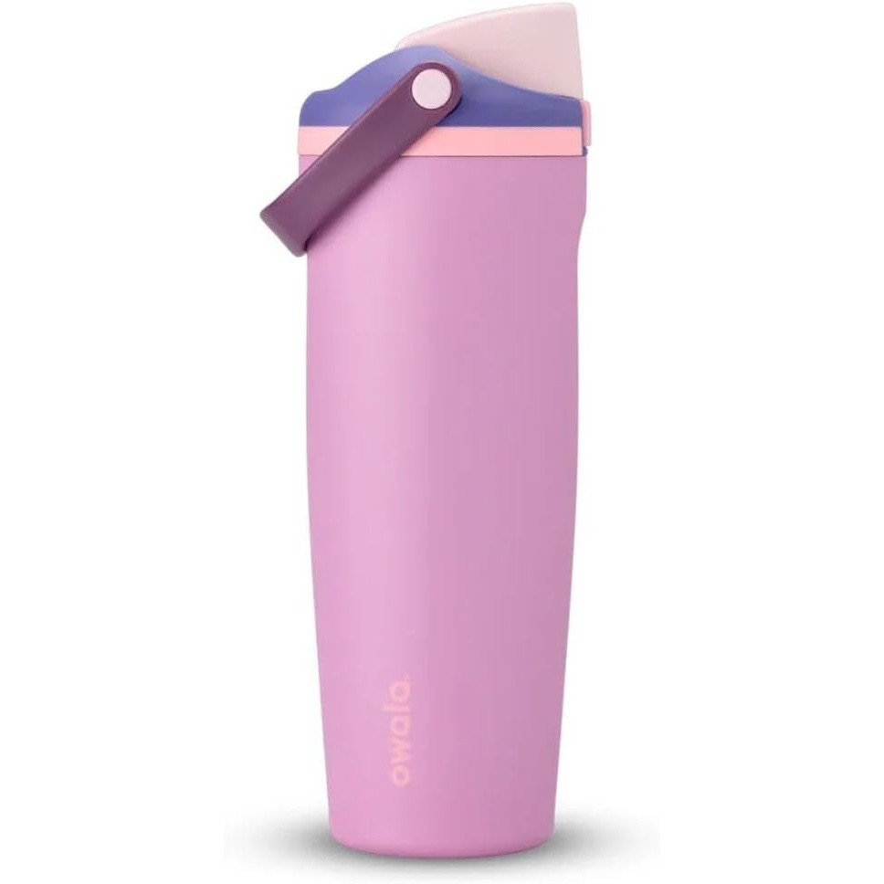 image:imageOwala FreeSip 30oz Stainless Steel Water Bottle Pretty in Purple Sway Design with Handle